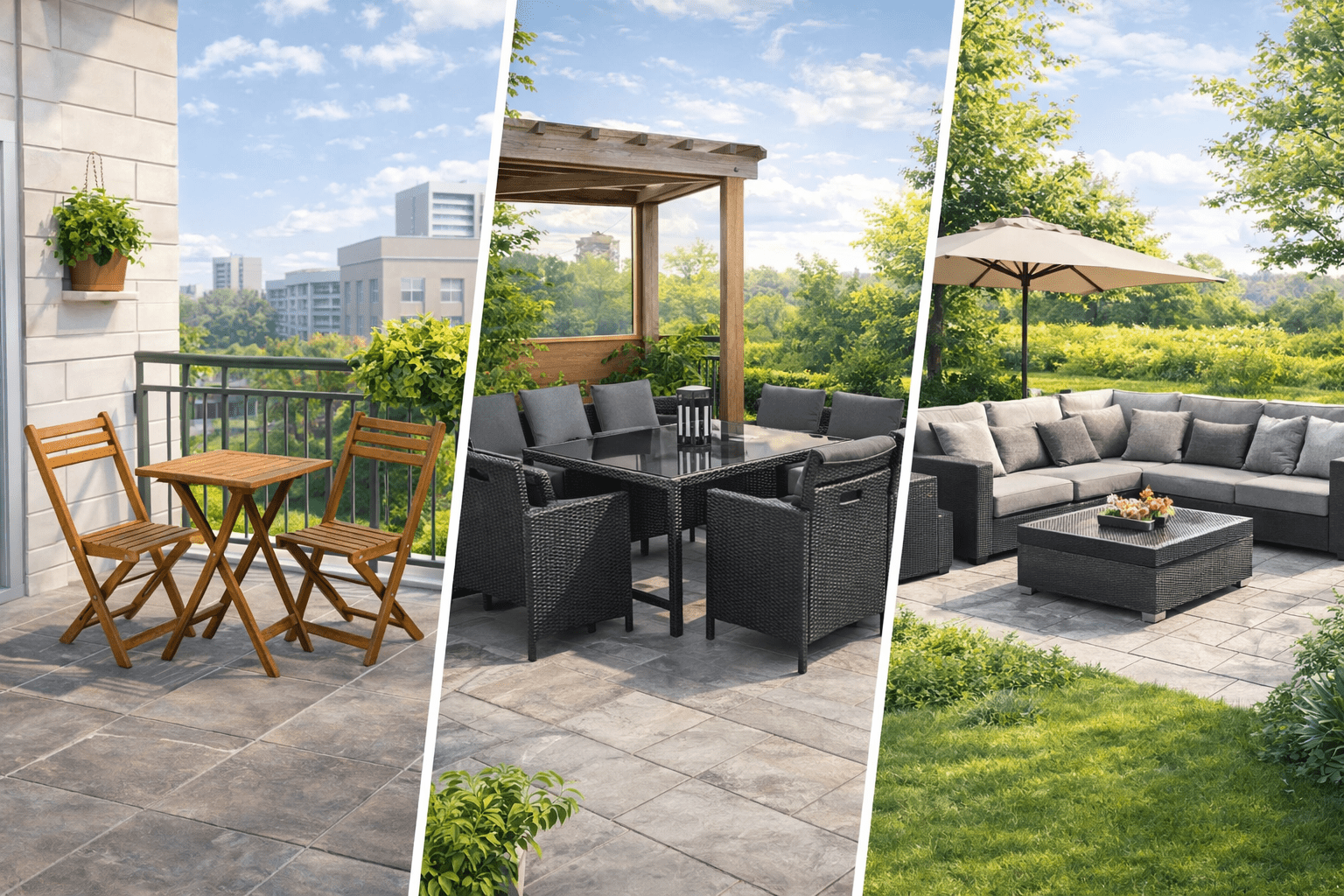Welches Gartenmöbelset passt zu meinem Platzangebot?