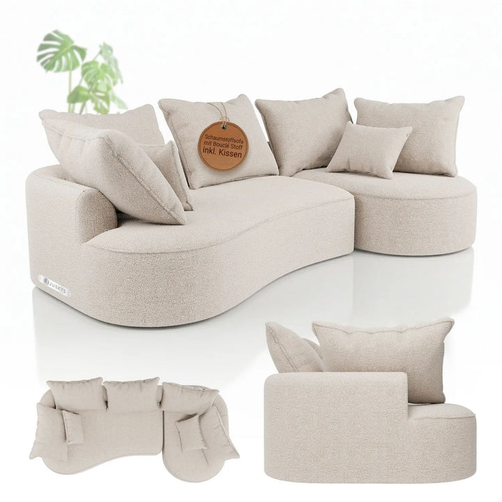 Sofa Tirano mit Ottomane & Dekokissen