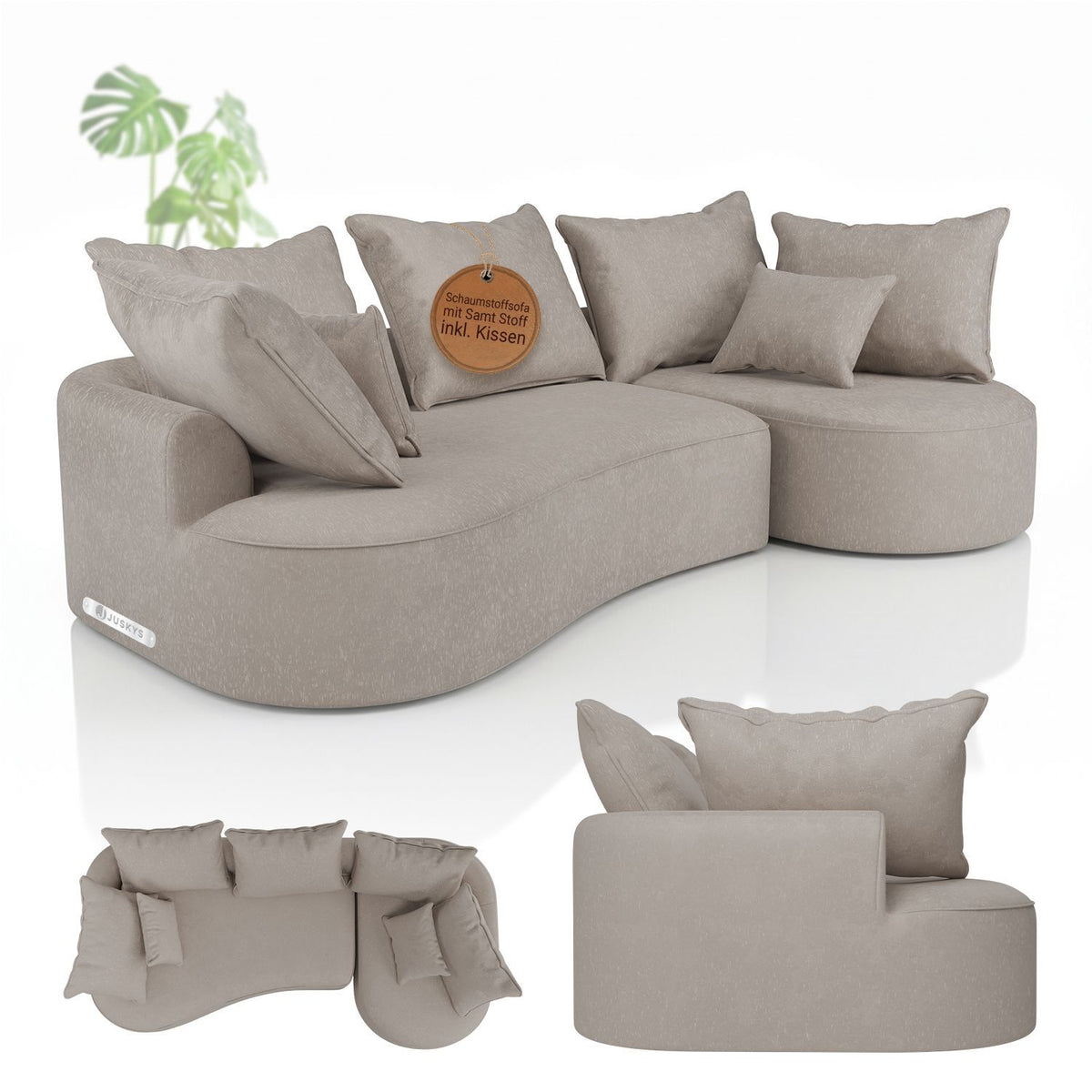 Sofa Tirano mit Ottomane & Dekokissen