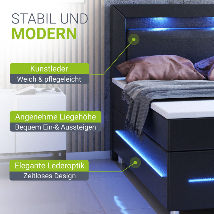 Boxspringbett Norfolk - Kunstleder