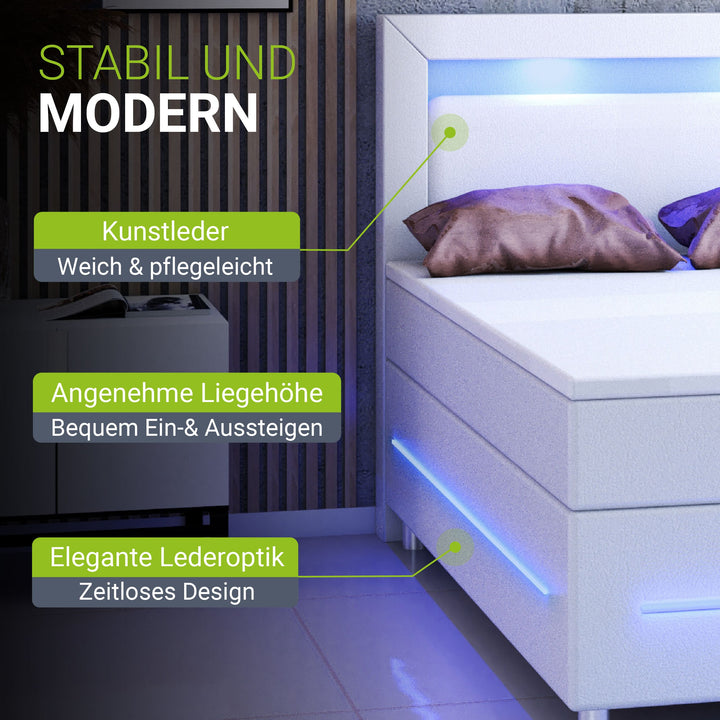 Boxspringbett Norfolk - Kunstleder