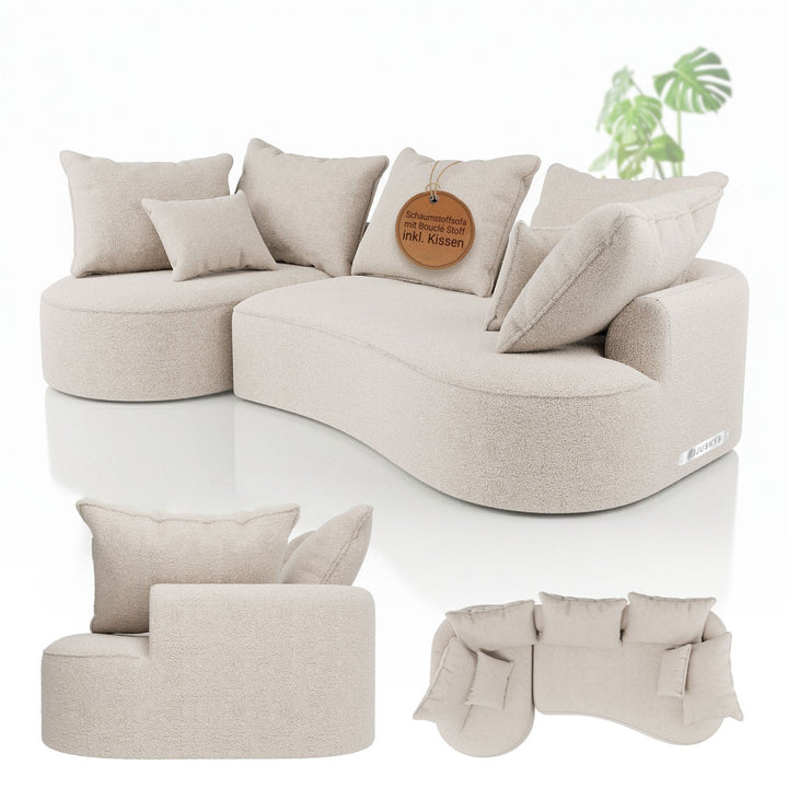 Sofa Tirano mit Ottomane & Dekokissen