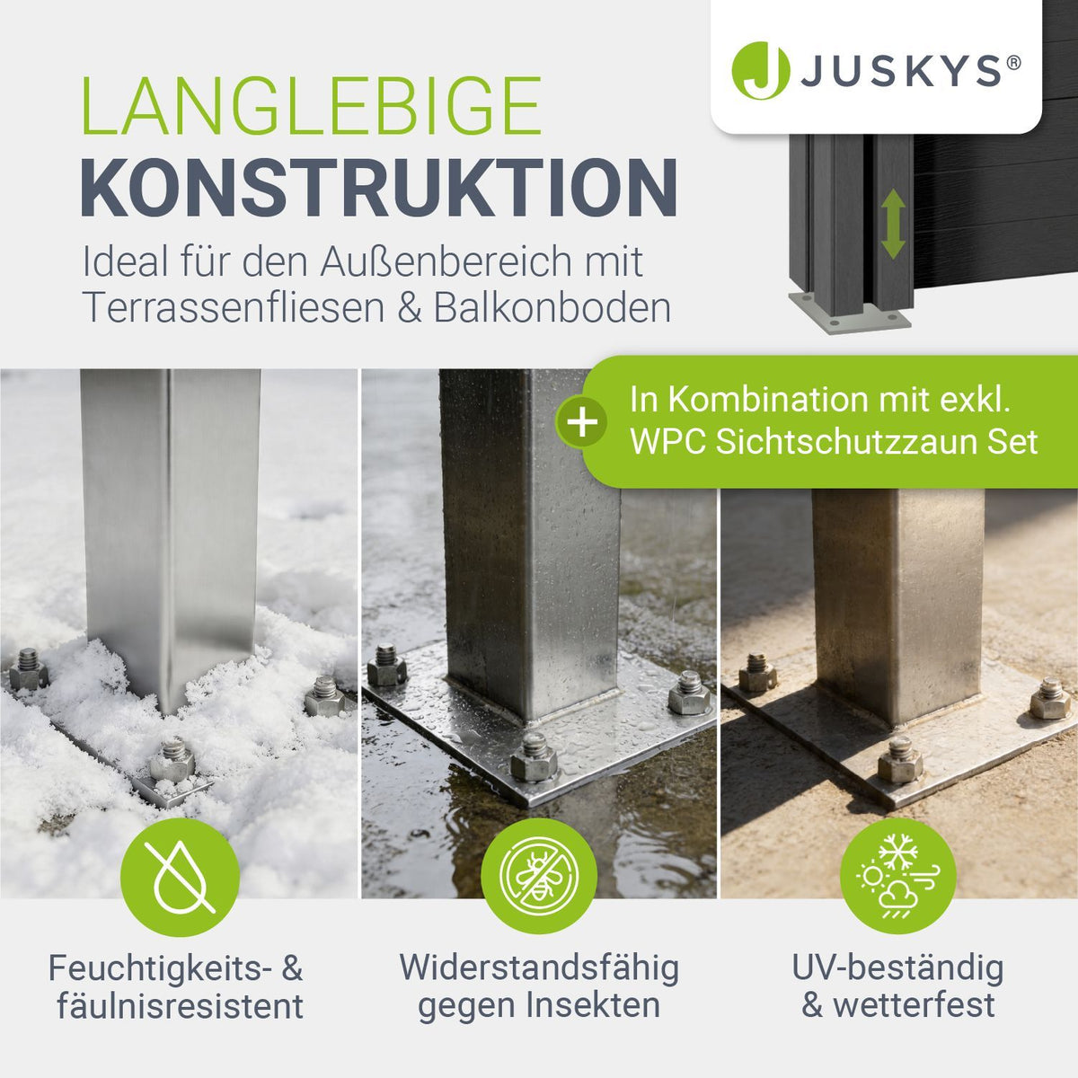Aufschraubhülse für WPC Zaunelemente