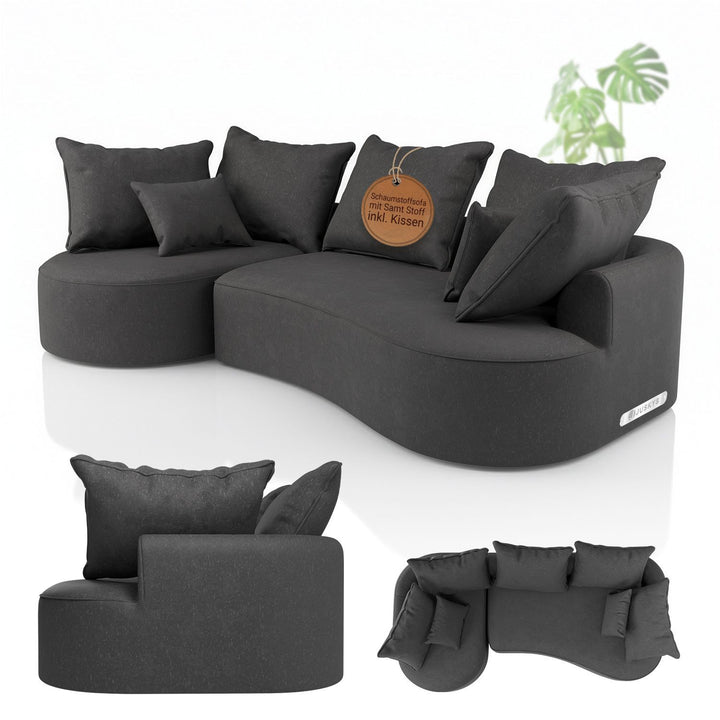 Sofa Tirano mit Ottomane & Dekokissen