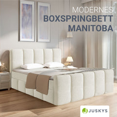 Boxspringbett Manitoba - Bouclé-Stoff