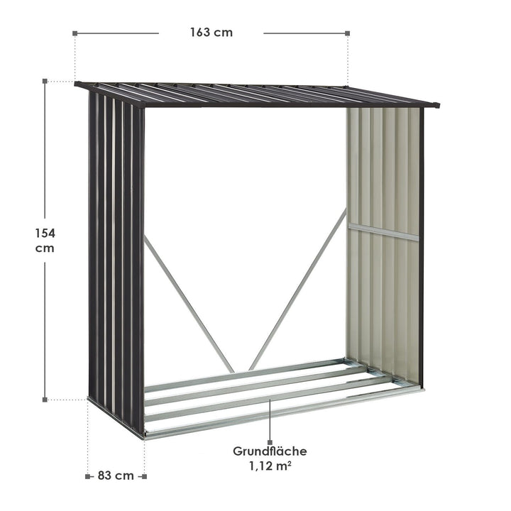 Holzunterstand Metall Enno