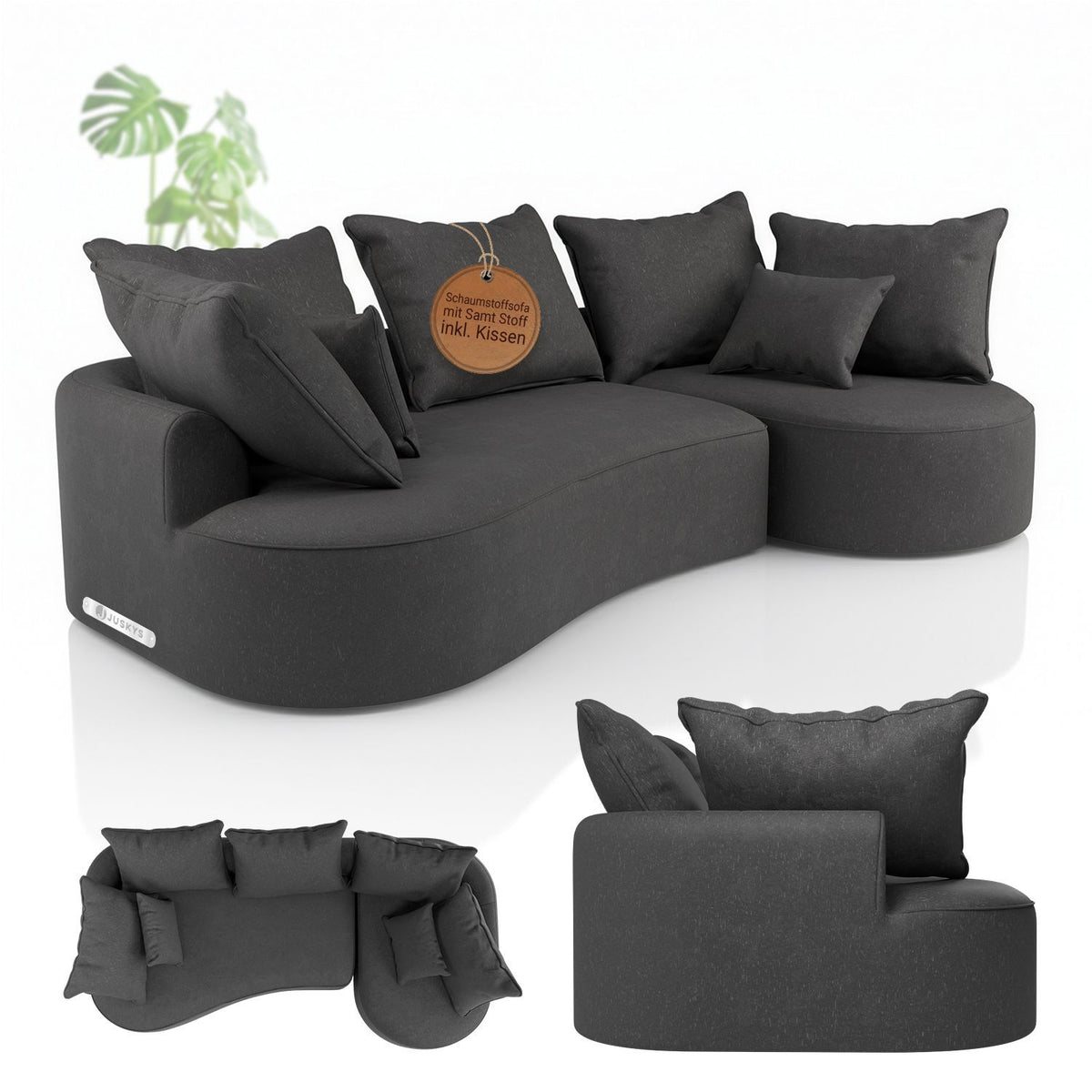 Sofa Tirano mit Ottomane & Dekokissen