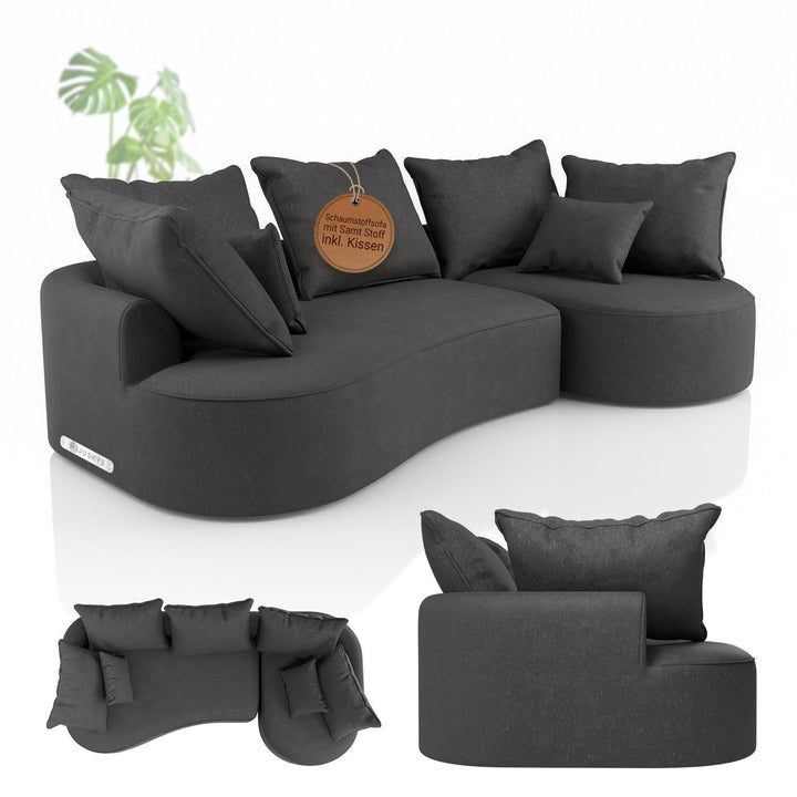 Sofa Tirano mit Ottomane & Dekokissen