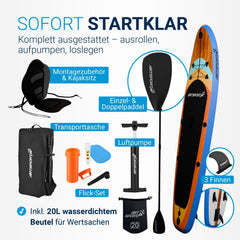 Stand Up Paddling Board mit Kajaksitz