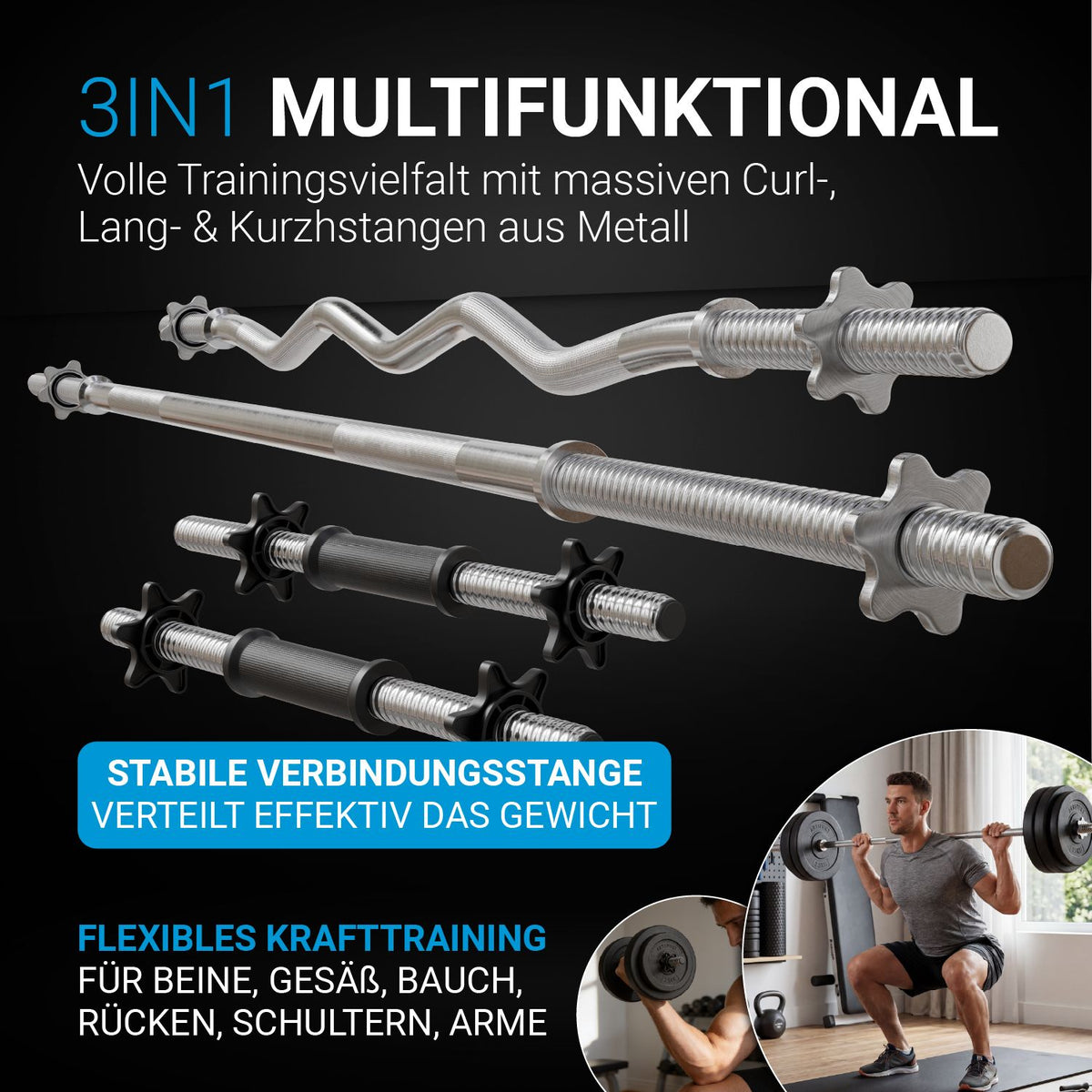3in1 Hantelset 60kg
