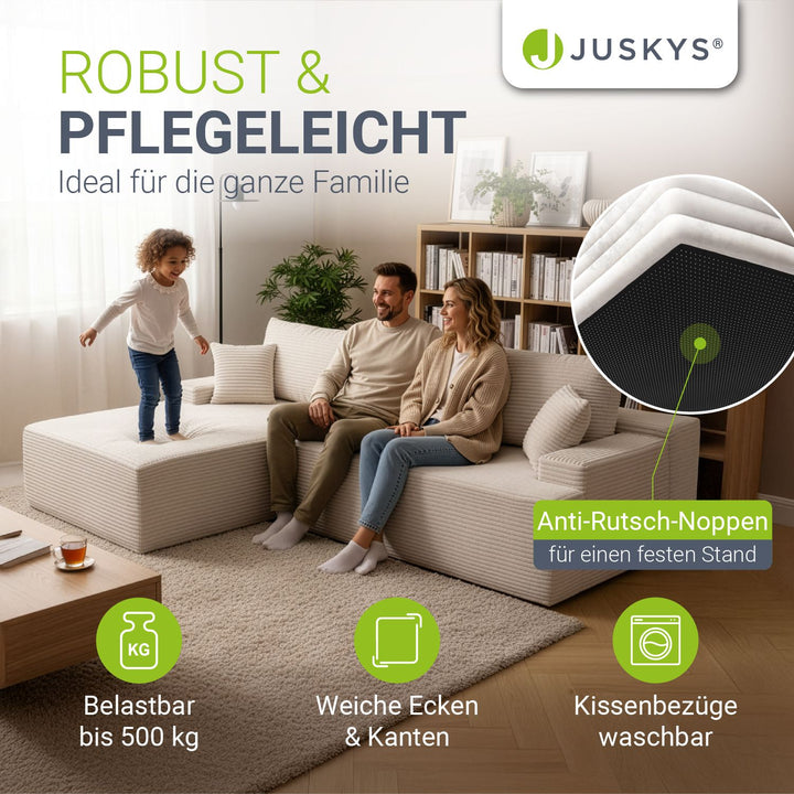 Sofa Coredo mit Cord Bezug & Dekokissen