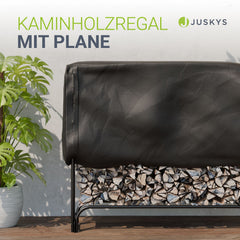 Kaminholzregal außen mit Abdeckung