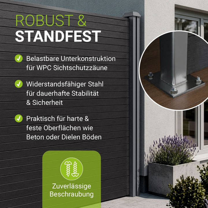 Aufschraubhülse für WPC Zaunelemente