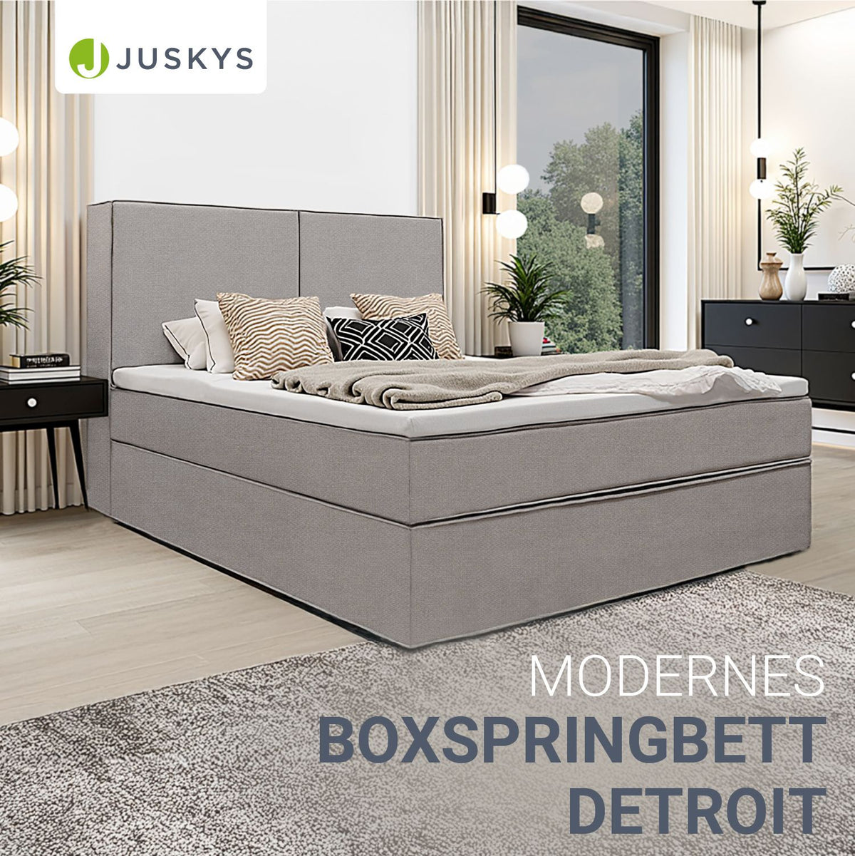 Boxspringbett Detroit - Chenille-Stoff