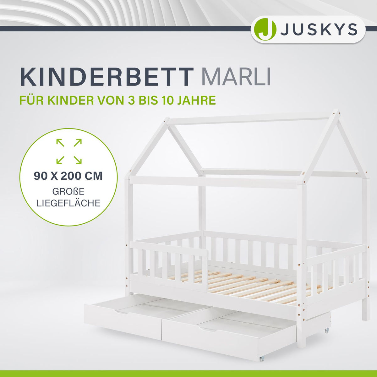 Kinderbett Marli 90 x 200 cm mit Bettkasten