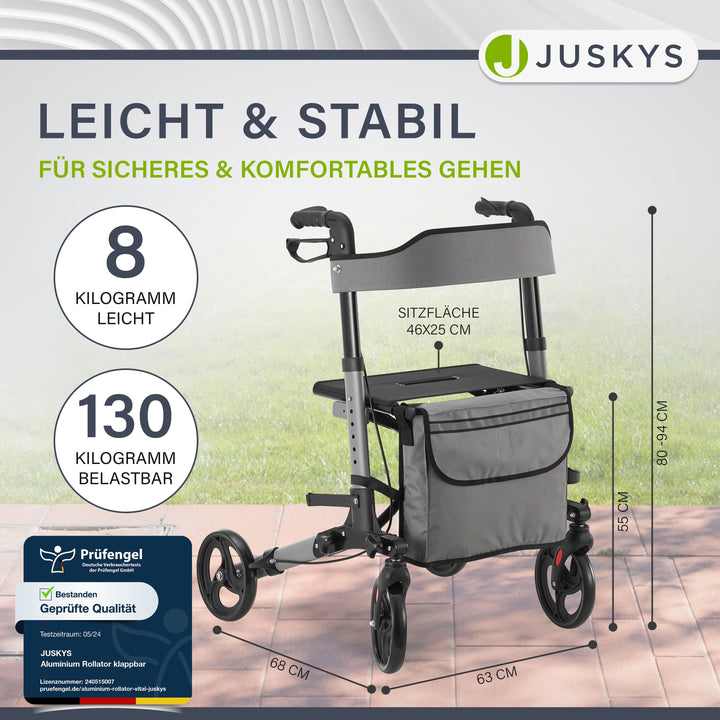 Aluminium Rollator Vital mit Sitz