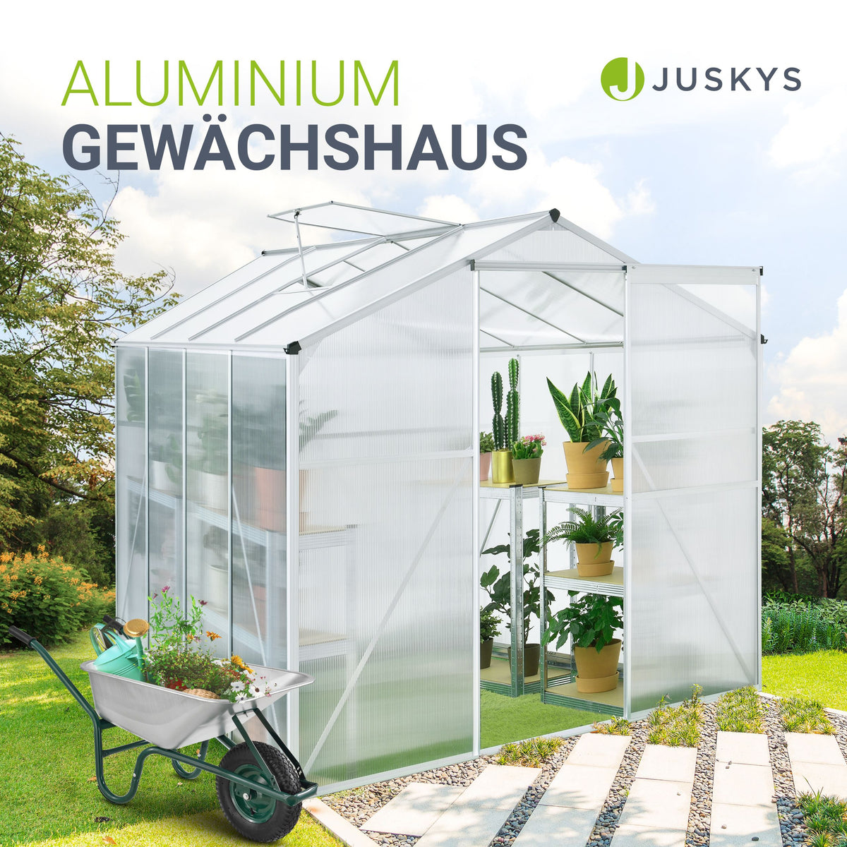 Aluminium Gewächshaus mit Fundament