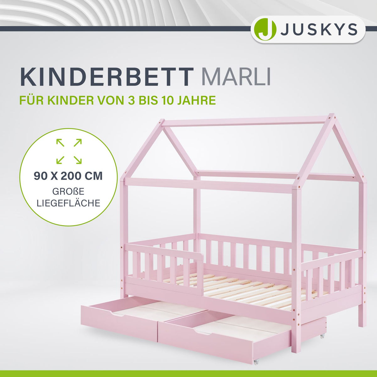 Kinderbett Marli 90 x 200 cm mit Bettkasten
