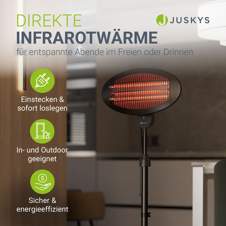 Infrarotstrahler 2000W Schwarz außen