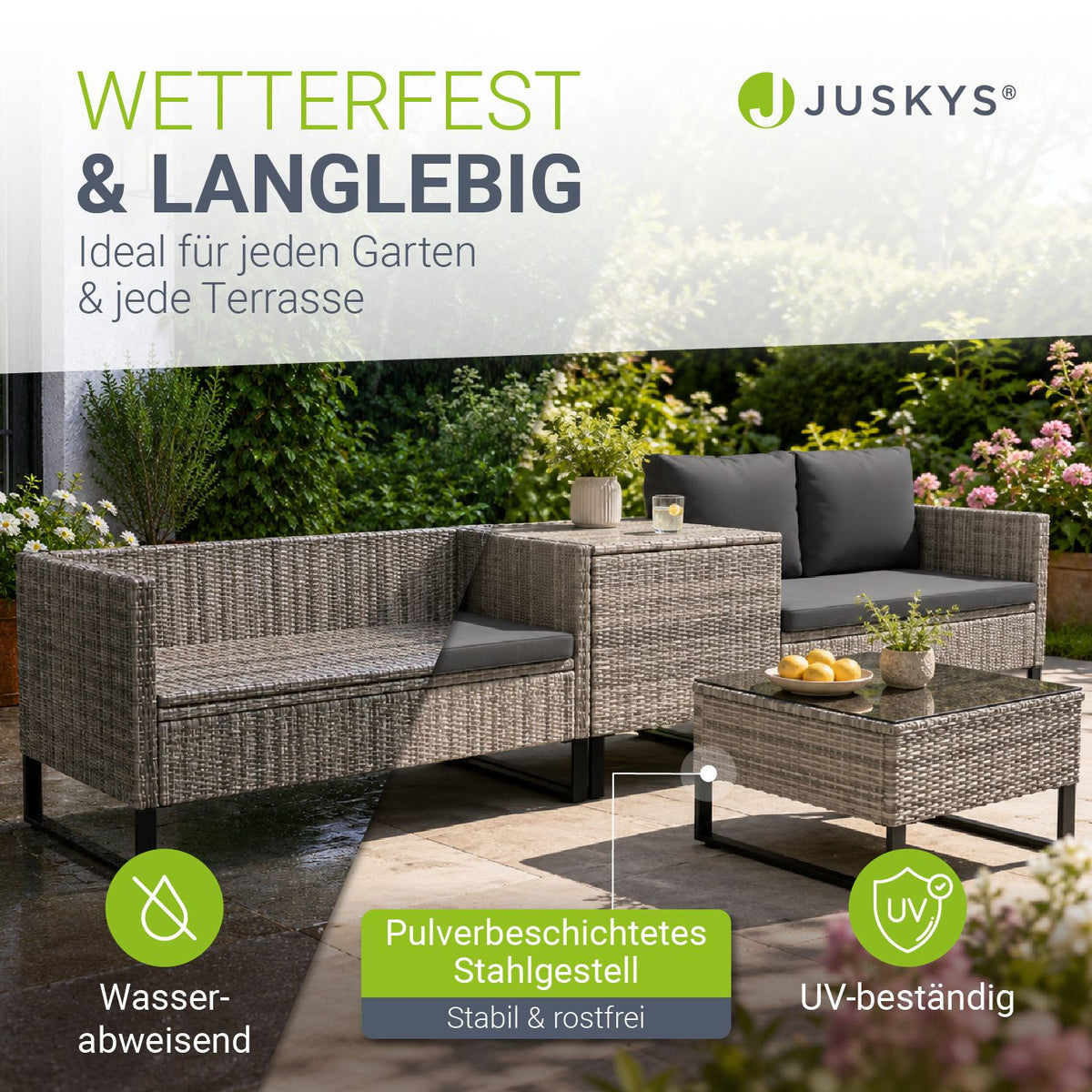 Gartenlounge für 4 Personen Santorini