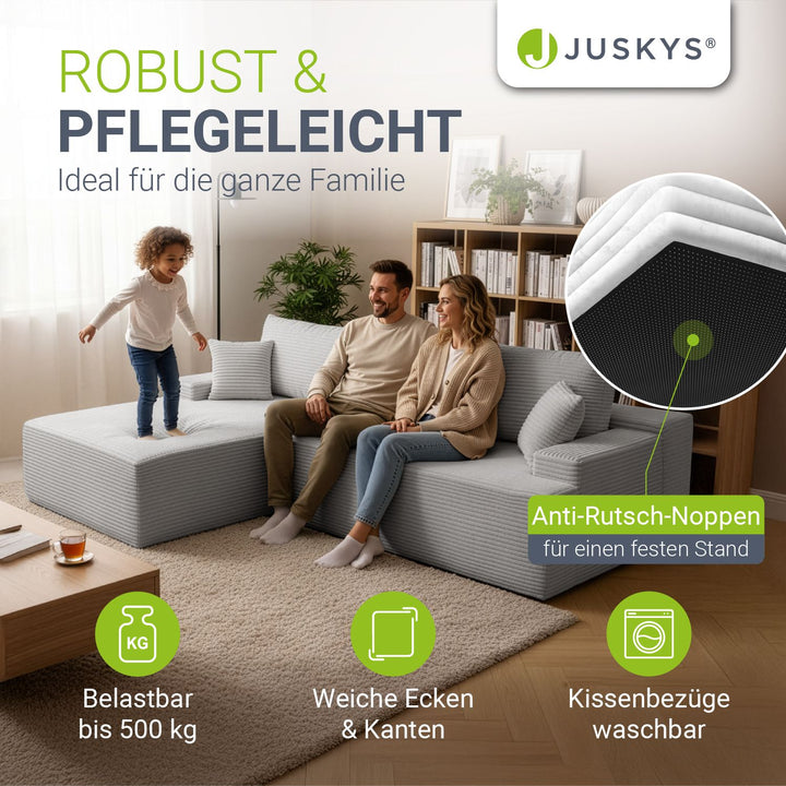 Sofa Coredo mit Cord Bezug & Dekokissen