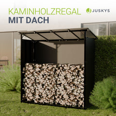 Kaminholzregal außen mit Dach