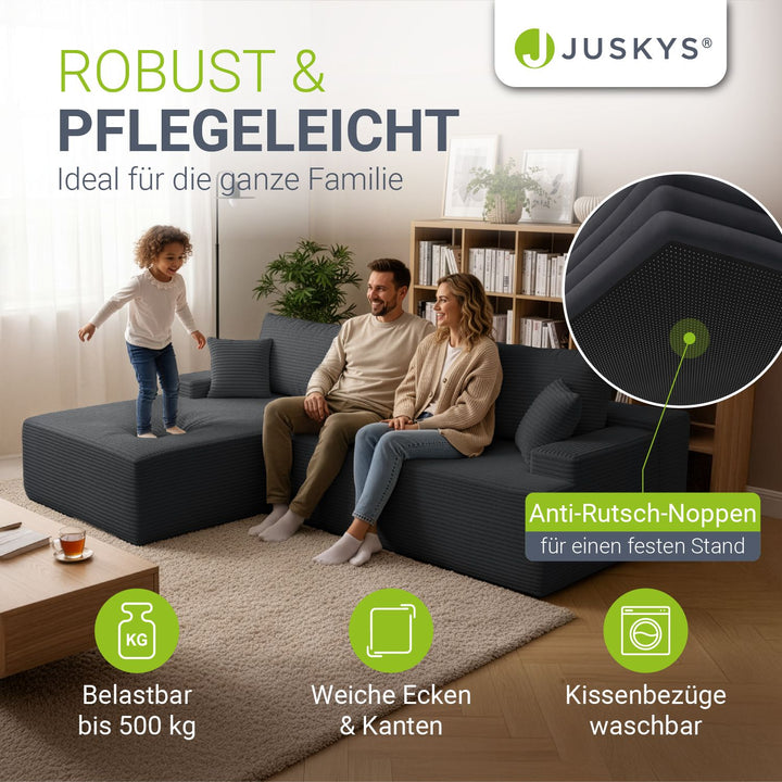 Sofa Coredo mit Cord Bezug & Dekokissen