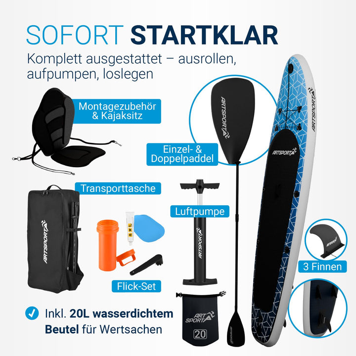 Stand Up Paddling Board mit Kajaksitz