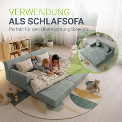 Kindersofa Kayo mit Cord Bezug & Kissen