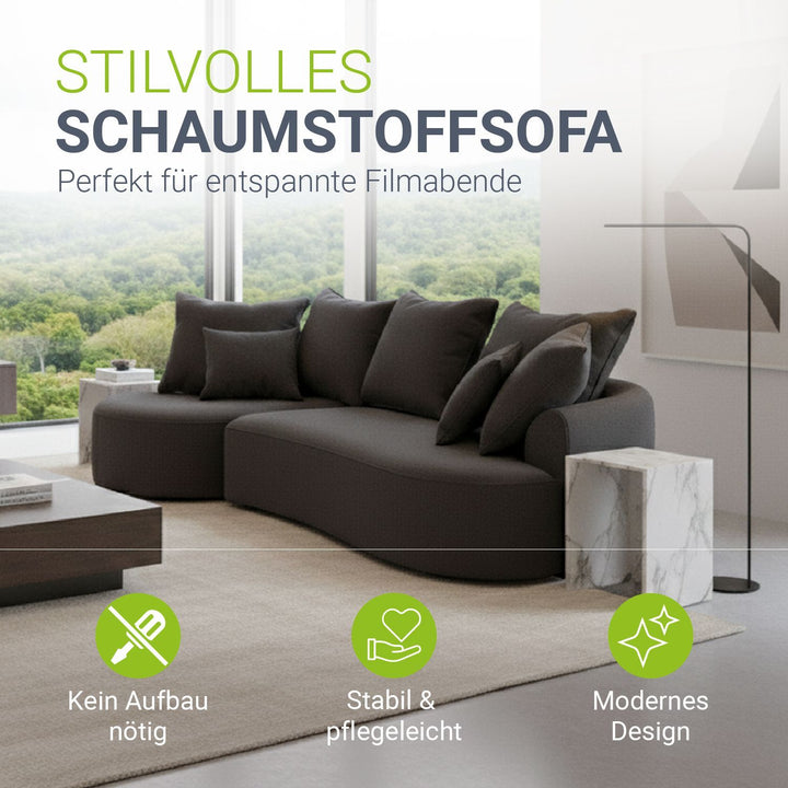 Sofa Tirano mit Ottomane & Dekokissen