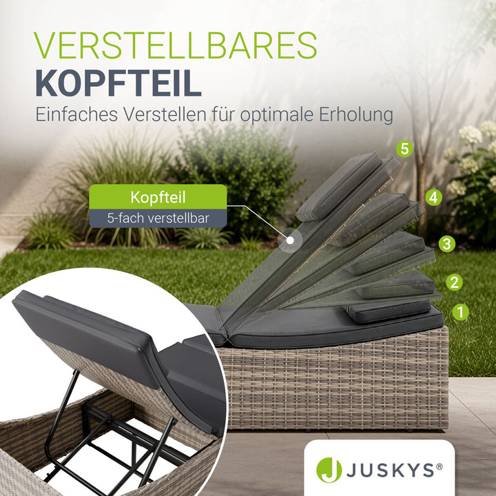 Faltbare Polyrattan Sonnenliege Lamia