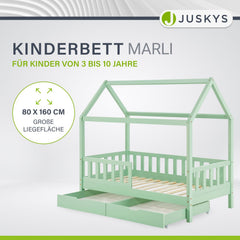 Kinderbett Marli 80 x 160 cm mit Bettkasten
