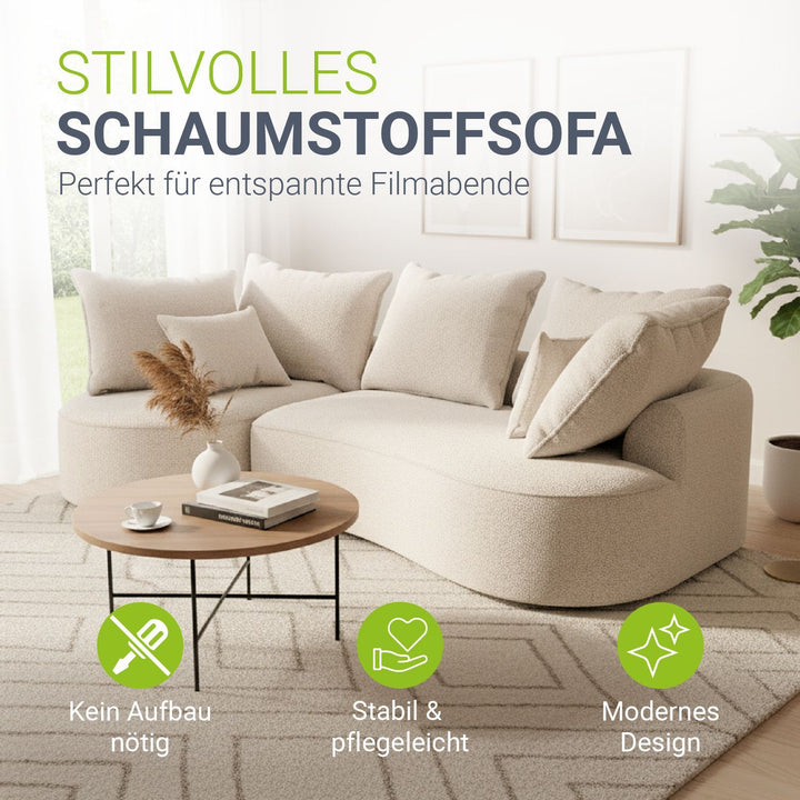 Sofa Tirano mit Ottomane & Dekokissen