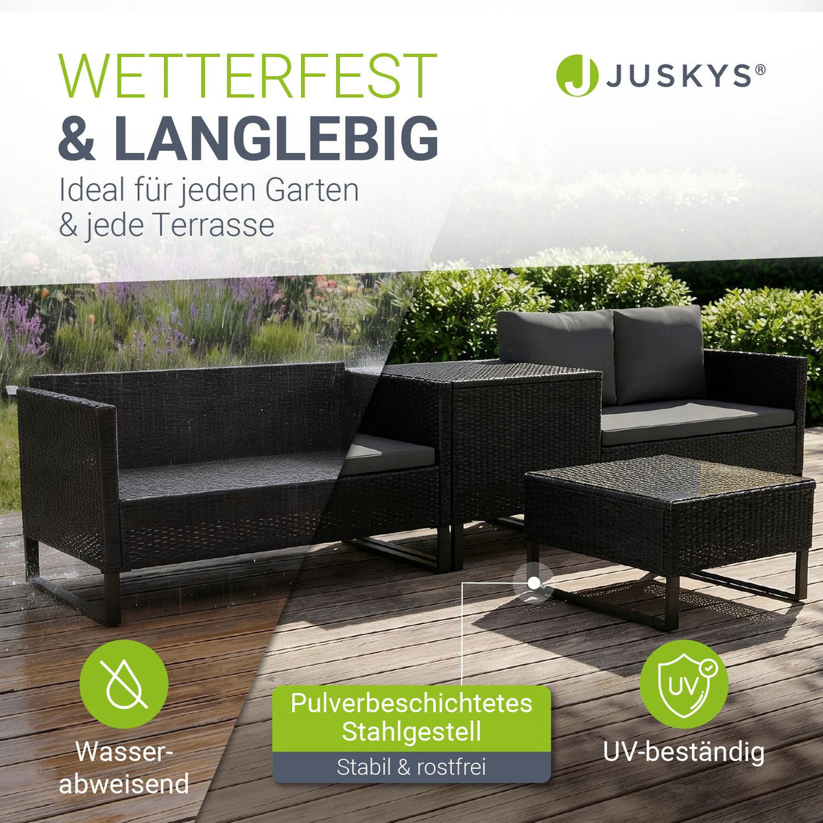 Gartenlounge für 4 Personen Santorini