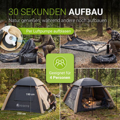 Campingzelt aufblasbar für 1-4 Personen