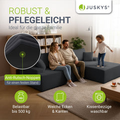 Sofa Coredo mit Cord Bezug & Dekokissen
