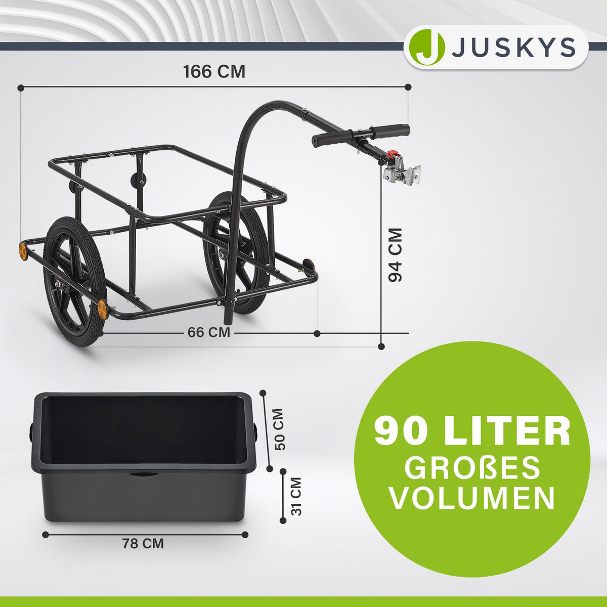 Transportanhänger / Fahrradanhänger 90 Liter