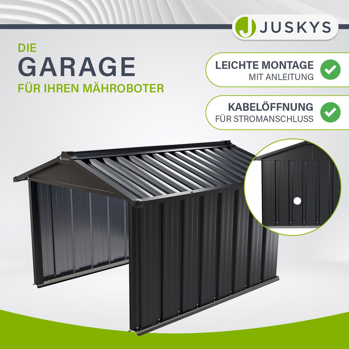 Mähroboter Garage mit Satteldach