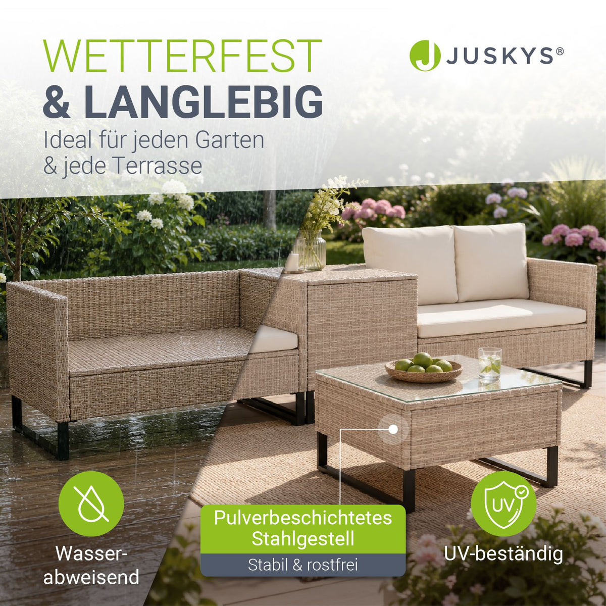 Gartenlounge für 4 Personen Santorini