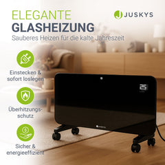 Glaskonvektor mit bis zu 2000 W