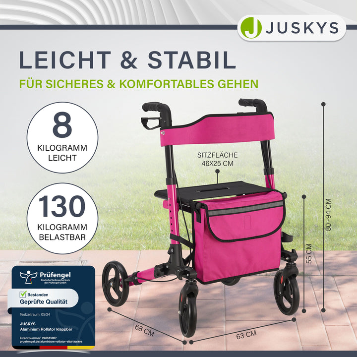 Aluminium Rollator Vital mit Sitz