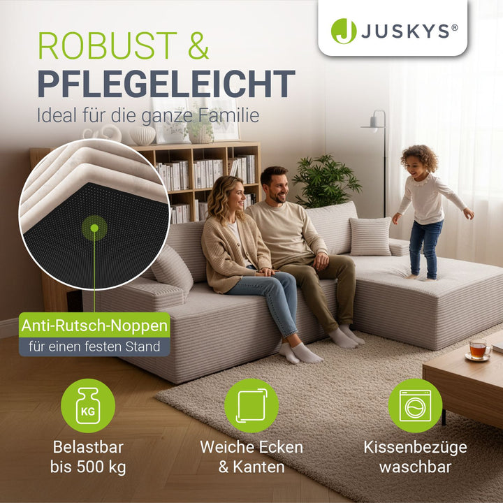 Sofa Coredo mit Cord Bezug & Dekokissen