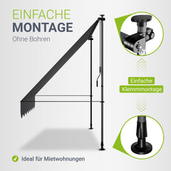 Klemmmarkise Kapstadt mit Handkurbel