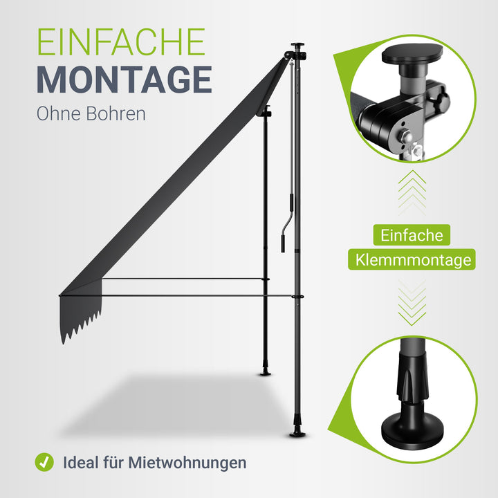 Klemmmarkise Kapstadt mit Handkurbel
