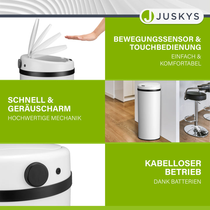 Runder Mülleimer mit Sensor