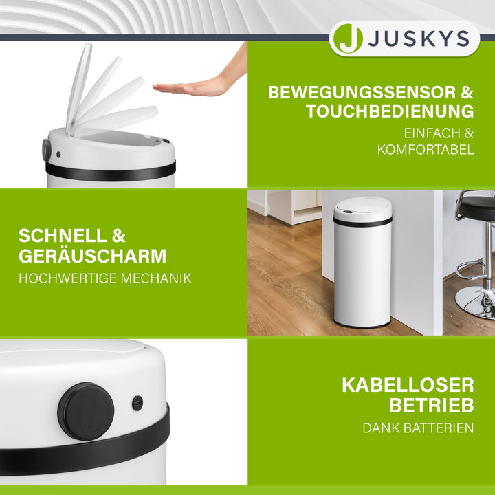 Runder Mülleimer mit Sensor