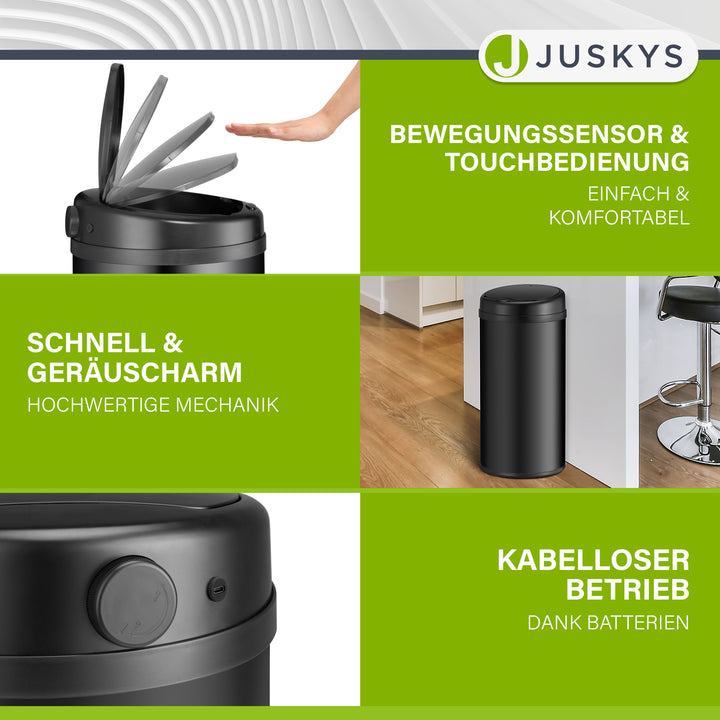 Runder Mülleimer mit Sensor