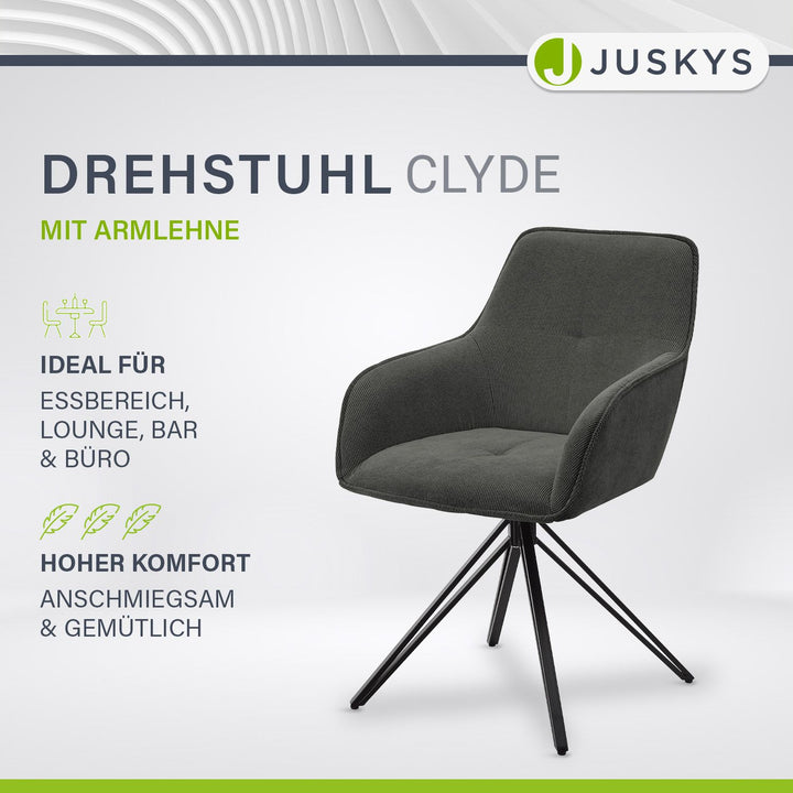 Drehstuhl Clyde mit Cord