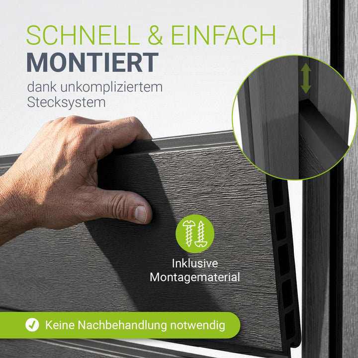 WPC Zaun aus Elementen & Pfosten
