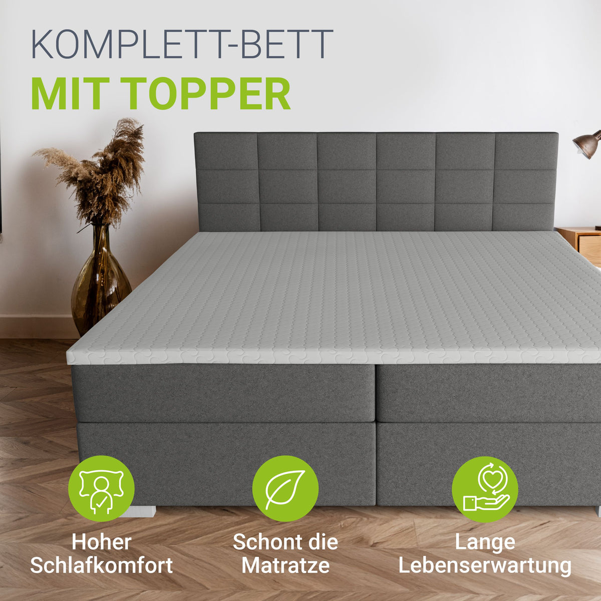 Boxspringbett Seattle - Malmo-Stoff
